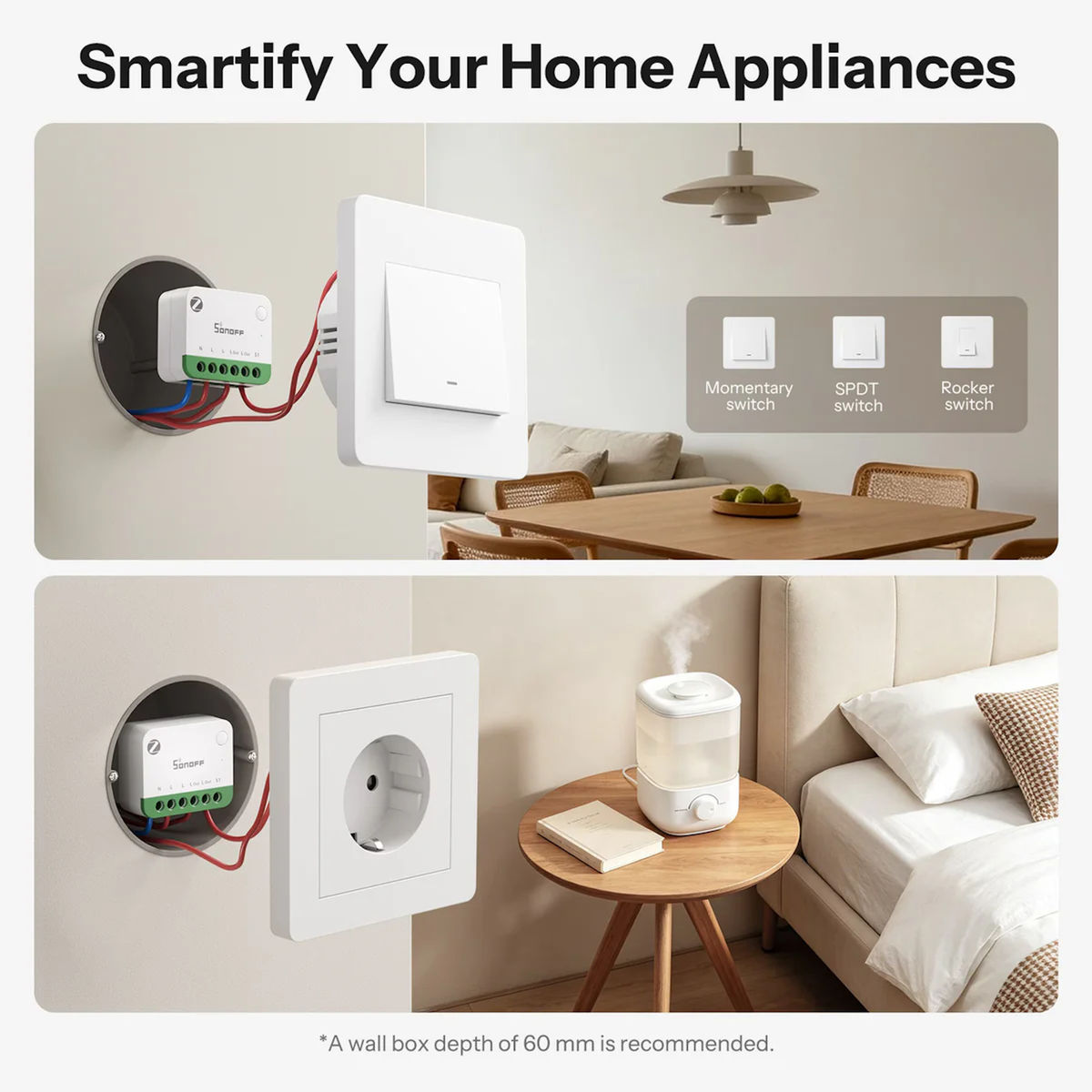 Sonoff smartrelé med forbruksmåler, Zigbee - MINI-ZB1GSP