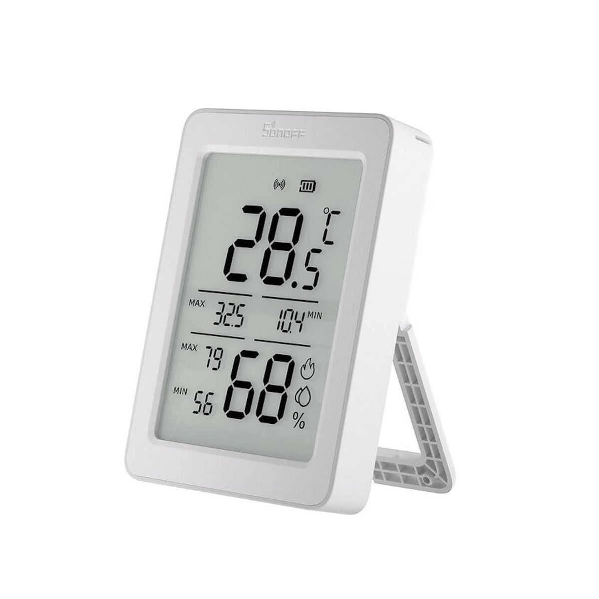 Sonoff temperatur- og fuktighetssensor, 3,6" LCD-display, Zigbee – SNZB-02DR2