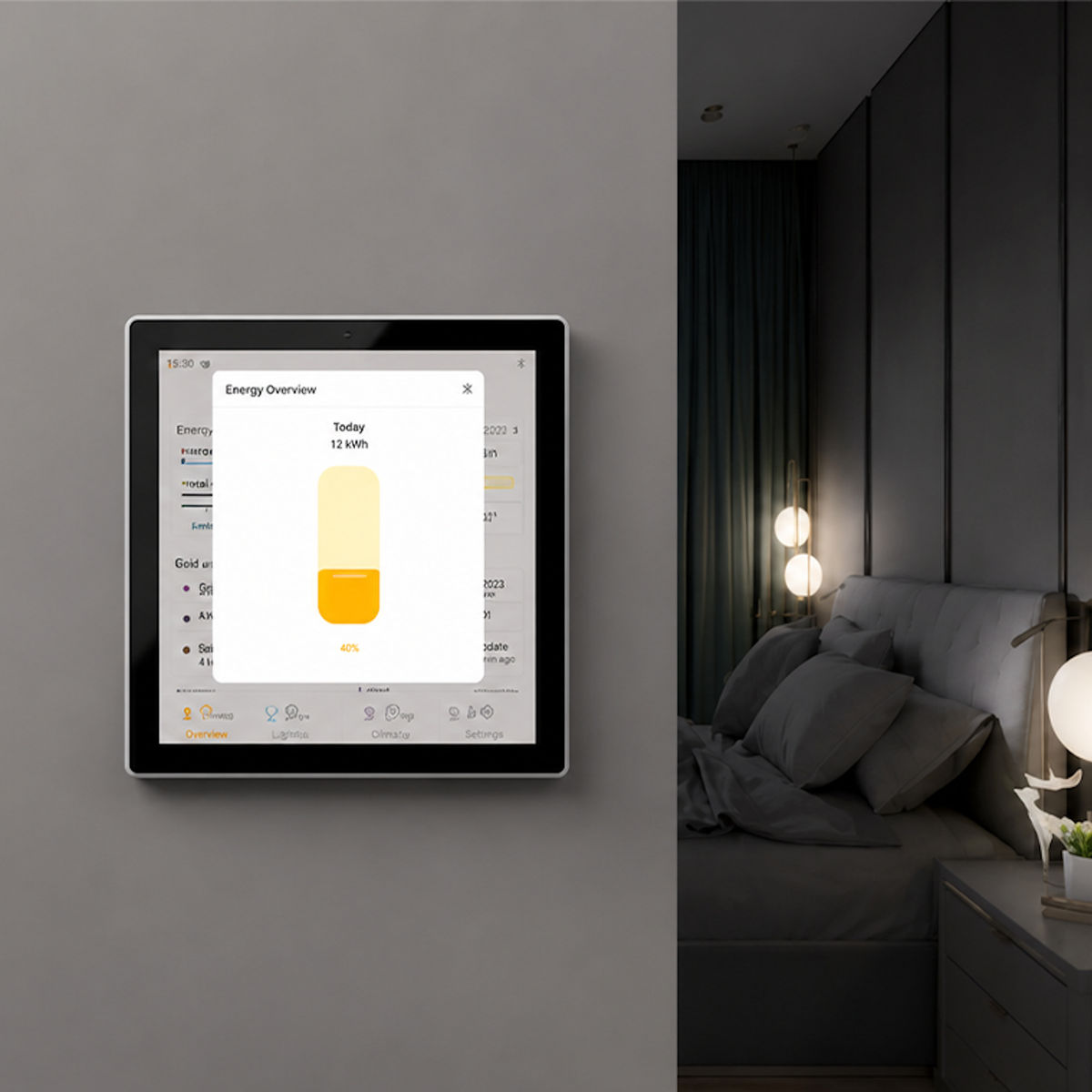 Sonoff smart kontrollpanel, Gen 2, Mørk grå